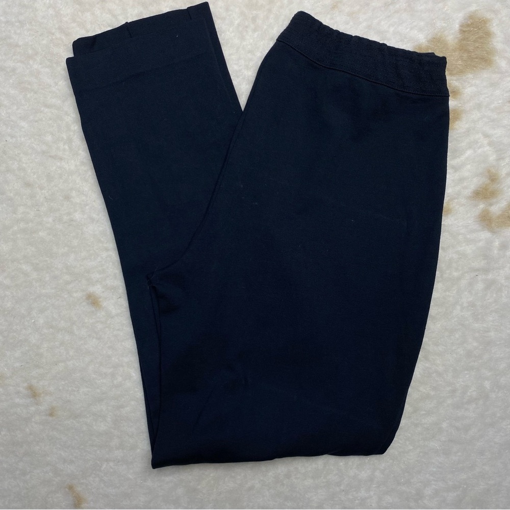 Soft Surroundings Pants Medium Stretch Ponte Knit Black Pull On Elastic Womens